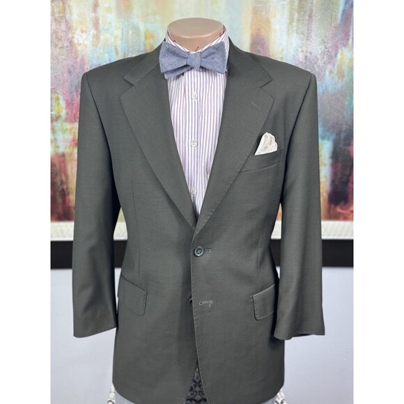 Tiglio Mens Forrest Green Super 140s Blazer 42S Made In Italy MSRP $1395